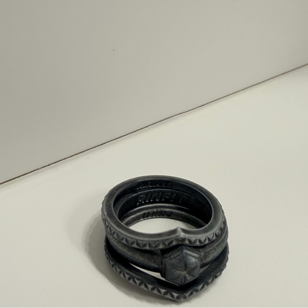 Rinfit Silver Geometric Star Stack Ring - Picture 6 of 9
